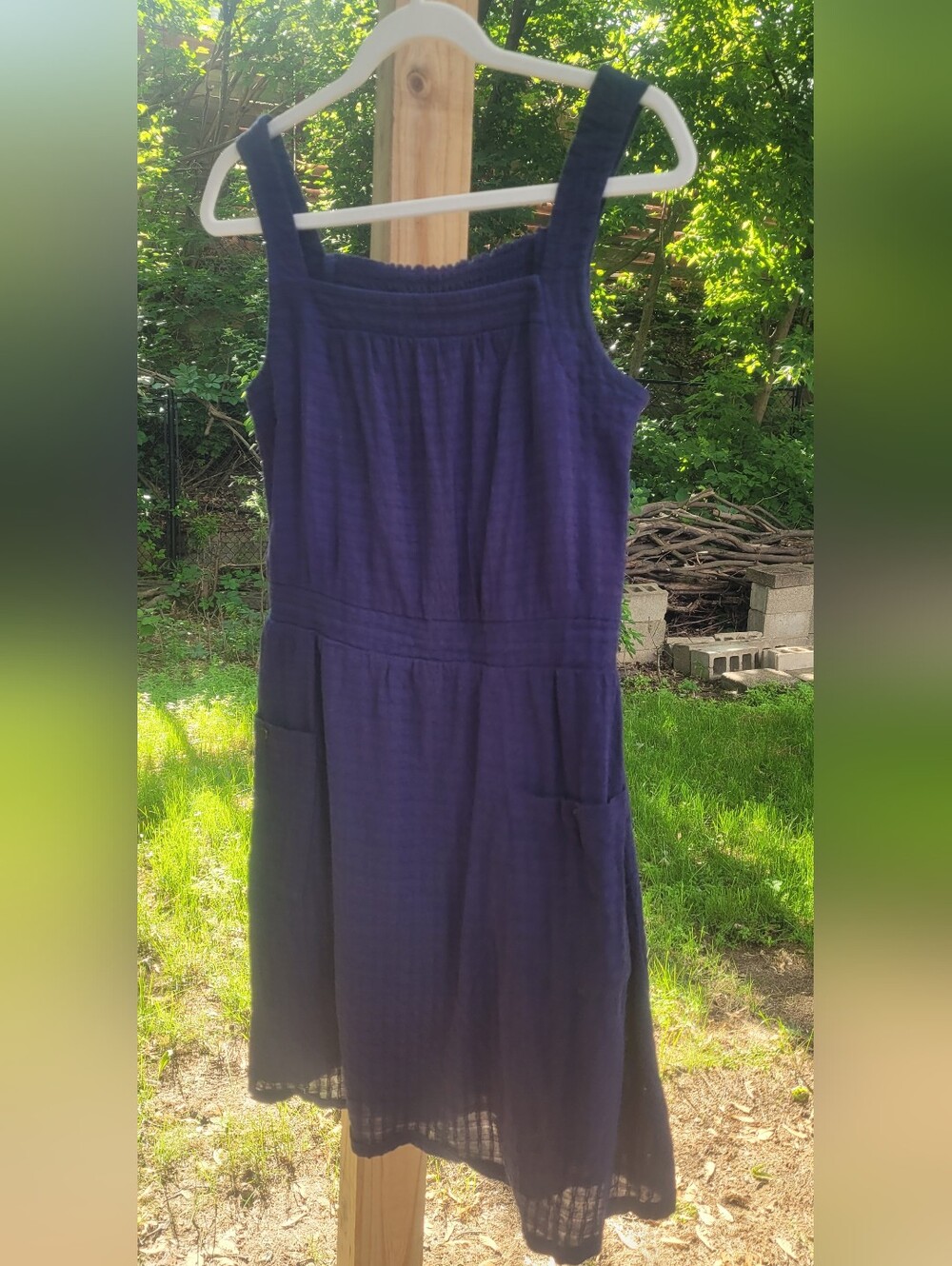 Universal Thread Navy Blue Textured Summer Dress